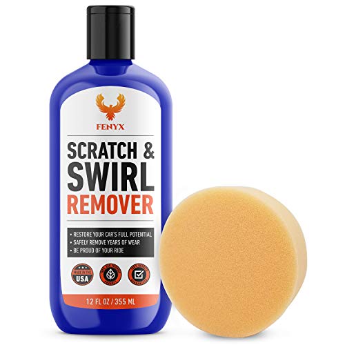 Fenyx Products Car Scratch Remover 12 Oz Bottle With Applicator Pad - Easy Car Care With Professional Results - Usa Made - Scratch Removal For Cars And Swirl Remover - Scratch Repair For Vehicles