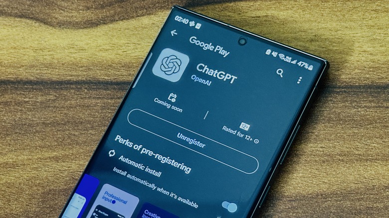 ChatGPT app on Play Store 