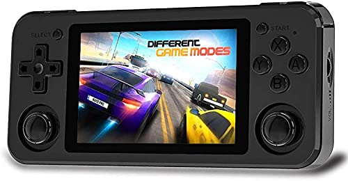 Rg351P Handheld Game Console, Retro Game Console Open Source System Rk3326 Chip, Free With 64G Tf Card And 2500 Classic Game Video Game Console 3.5 Inch Ips Screen Built-In 3500Mah Battery