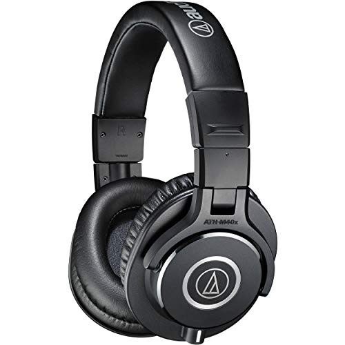 Audio-Technica Ath-M40X Professional Studio Monitor Headphone, Black, With Cutting Edge Engineering, 90 Degree Swiveling Earcups, Pro-Grade Earpads/Headband, Detachable Cables Included