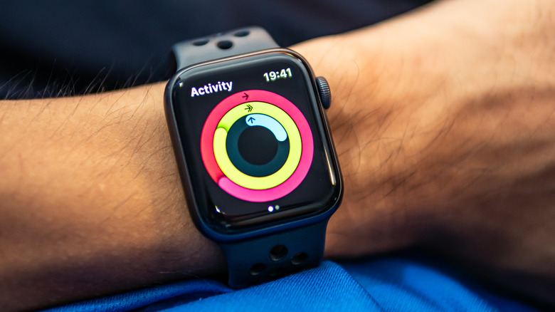 Apple Watch with activity rings